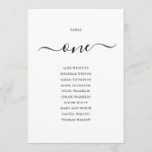 Elegantes Schwarzes Skript Tischnummer 1 Seating C (Vorderseite)
