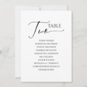 Elegantes Schwarzes Skript Tischnummer 2 Seating C (Vorderseite)