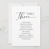 Elegantes Schwarzes Skript Tischnummer 3 Seating C (Rückseite)