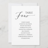 Elegantes Schwarzes Skript Tischnummer 4 Seating C (Vorderseite)