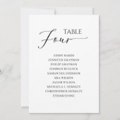 Elegantes Schwarzes Skript Tischnummer 4 Seating C (Rückseite)