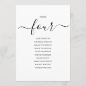 Elegantes Schwarzes Skript Tischnummer 4 Seating C (Rückseite)