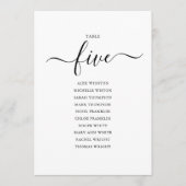 Elegantes Schwarzes Skript Tischnummer 5 Seating C (Vorderseite)