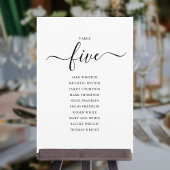 Elegantes Schwarzes Skript Tischnummer 5 Seating C