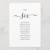 Elegantes Schwarzes Skript Tischnummer 6 Seating C (Rückseite)