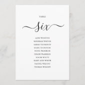 Elegantes Schwarzes Skript Tischnummer 6 Seating C (Vorderseite)