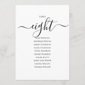 Elegantes Schwarzes Skript Tischnummer 8 Seating C (Rückseite)