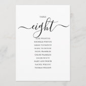 Elegantes Schwarzes Skript Tischnummer 8 Seating C (Vorderseite)