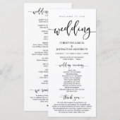 Elegantes schwarzes Skript, Unsere Hochzeitfeier Programm (Vorne/Hinten)