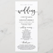 Elegantes schwarzes Skript, Unsere Hochzeitfeier Programm (Vorderseite)