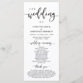 Elegantes schwarzes Skript, Unsere Hochzeitfeier Programm (Vorderseite)