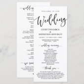 Elegantes schwarzes Skript, Unsere Hochzeitfeier Programm (Vorne/Hinten)