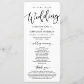 Elegantes schwarzes Skript, Unsere Hochzeitfeier Programm (Vorderseite)