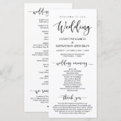 Elegantes schwarzes Skript, Unsere Hochzeitfeier Programm (Vorne/Hinten)