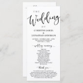 Elegantes schwarzes Skript, Unsere Hochzeitfeier Programm (Vorne/Hinten)