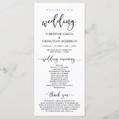 Elegantes schwarzes Skript, Unsere Hochzeitfeier Programm (Vorderseite)