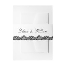 Elegantes schwarzes Spitzen-Vintage-Script-Hochzei