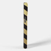 Elegantes Schwarzes Streifen Monogramm Case-Mate iPhone Hülle (Rückseite / Rechts)