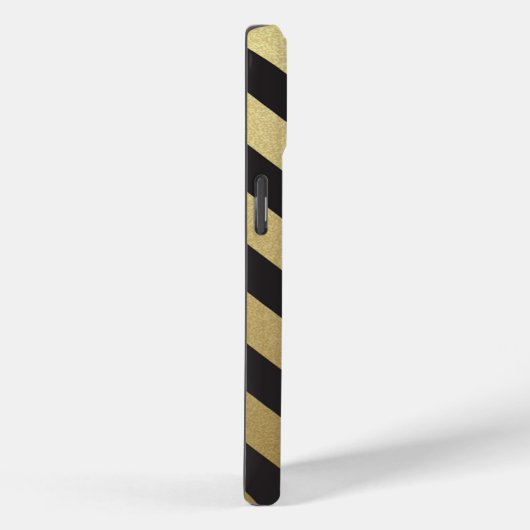 Elegantes Schwarzes Streifen Monogramm Case-Mate iPhone Hülle (Rückseite / Rechts)