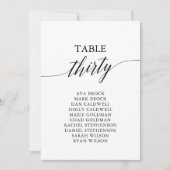 Elegantes Schwarzes Tischnummer 30 Sitzdiagramm (Vorderseite)
