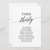 Elegantes Schwarzes Tischnummer 30 Sitzdiagramm (Vorne/Hinten)