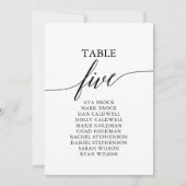 Elegantes Schwarzes Tischnummer 5 Sitzdiagramm (Vorderseite)