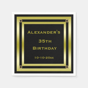 Elegantes Schwarzes u. der 35. Geburtstag des Serviette