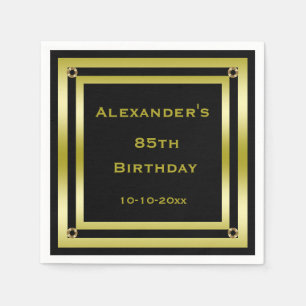Elegantes Schwarzes u. der 85. Geburtstag des Serviette