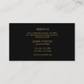 Elegantes Schwarzes u. Goldberuflicher Visitenkarte (Rückseite)