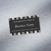 Elegantes Schwarzes u. Imitat-metallische silberne Magnetische Visitenkarte (Beispiel)