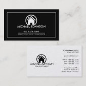 Elegantes schwarzes u. silbernes berufliches visitenkarte (Vorne/Hinten)
