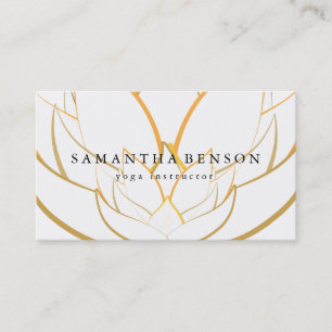 Elegantes schwarzes u. weißes Blumen-Logo-Yoga Visitenkarte