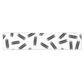 Elegantes schwarzes u. weißes Brushstroke-Muster Kurzer Tischläufer (Horizontal)