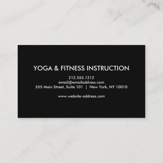 Elegantes schwarzes u. weißes lila Lotos-Logo-Yoga Visitenkarte (Rückseite)