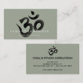 Elegantes schwarzes u. weißes OM-Logo-Yoga Visitenkarte (Vorne/Hinten)