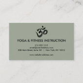 Elegantes schwarzes u. weißes OM-Logo-Yoga Visitenkarte (Rückseite)