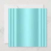 Elegantes Schwarzes und Aquamarines Blaues Quincea Einladung (Rückseite)