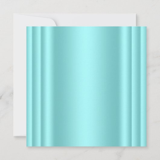 Elegantes Schwarzes und Aquamarines Blaues Quincea Einladung (Rückseite)