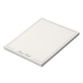 Elegantes schwarzes und elfenbeinfarbenes Monogram Notizblock (Rotiert)