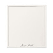 Elegantes schwarzes und elfenbeinfarbenes Monogram Notizblock (Vorderseite)