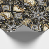 Elegantes Schwarzes und Gold Geschenkpapier (Ecke)