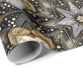 Elegantes Schwarzes und Gold Geschenkpapier (Rolleneckpunkt)