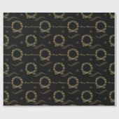 Elegantes Schwarzes und Gold Weihnachten Geschenkpapier (Flach)
