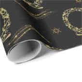 Elegantes Schwarzes und Gold Weihnachten Geschenkpapier (Rolleneckpunkt)