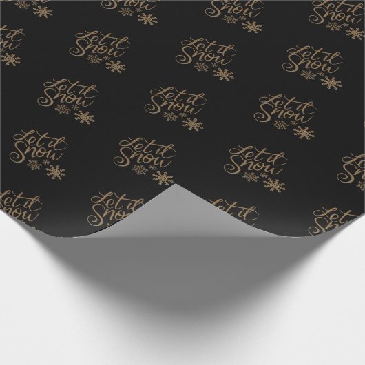 Elegantes Schwarzes und Gold Weihnachten Geschenkpapier (Ecke)