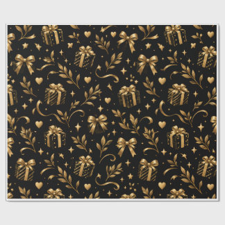 Elegantes schwarzes und goldenes Luxus-Geschenkver Geschenkpapier