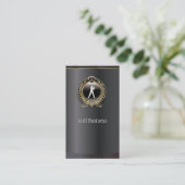 Elegantes Schwarzes und Goldgolf-Visitenkarte Visitenkarte (Stehend Vorderseite)