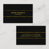 Elegantes Schwarzes und Goldlicht-moderner Glamour Visitenkarte (Vorne/Hinten)