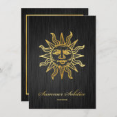 Elegantes Schwarzes und Goldmetallische Einladung (Vorne/Hinten)