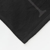 Elegantes schwarzes und graues Initial-Monogramm Fleecedecke (Ecke)